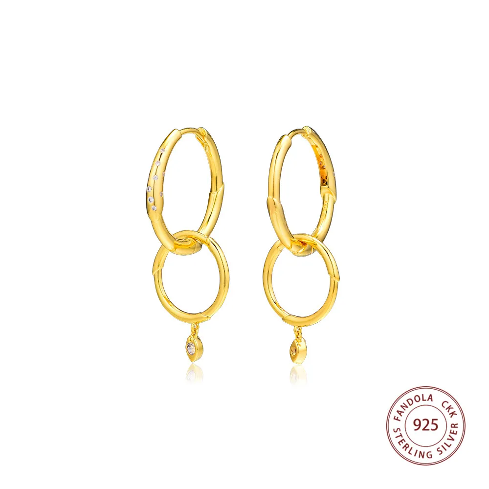 

Authentic 925 Sterling Silver Flower Stem Hoops Earrings for Women Fine Jewelry Silver 925 Earrings pendientes mujer