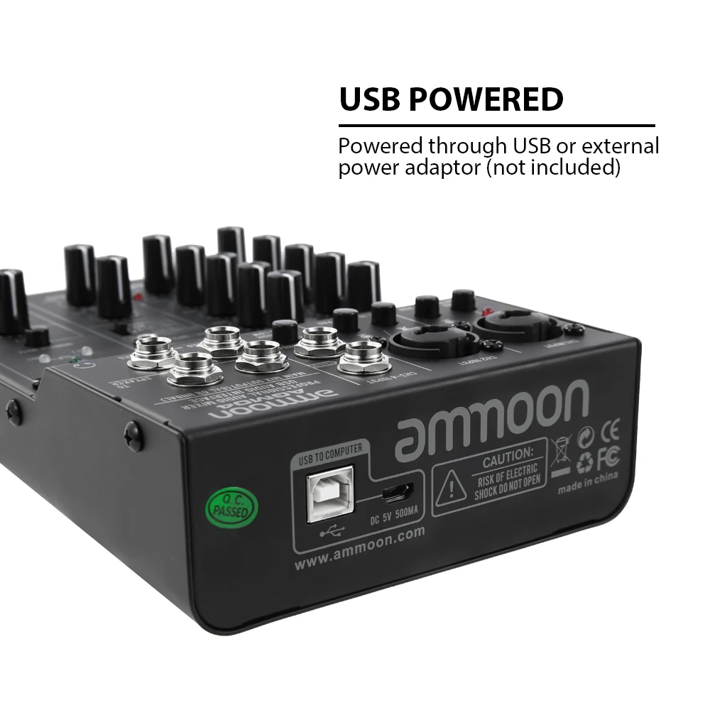 4 канальный микшерный пульт ammoon цифровой аудиомиксер 2 полосный EQ встроенный 48 В
