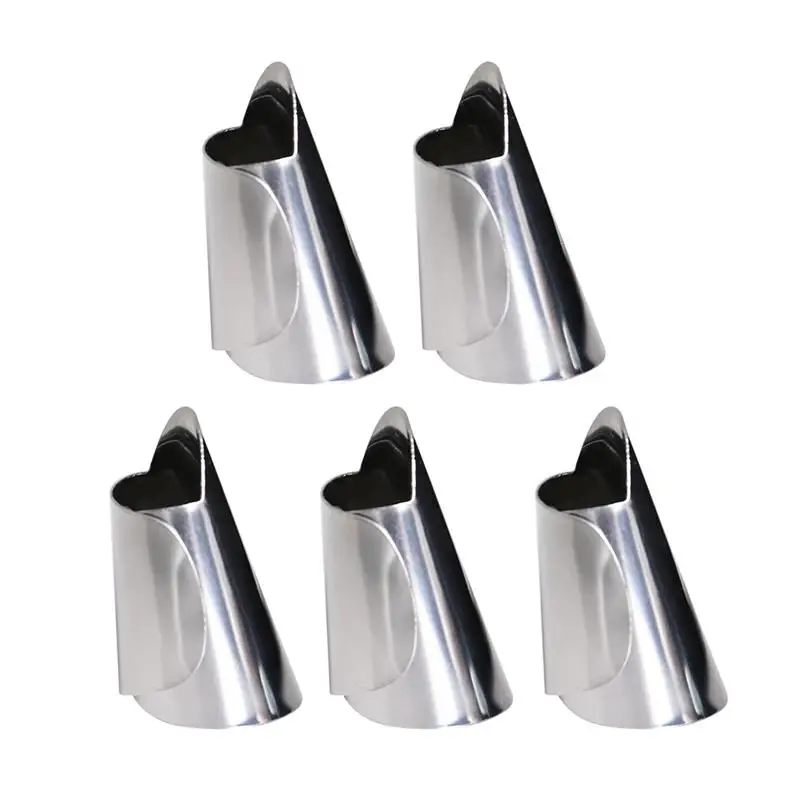 

5pcs Adjustable Stainless Steel Finger Protector Manual Peeling Beans Device Kitchen Tools for Cutting Dicing Peeling Skinning