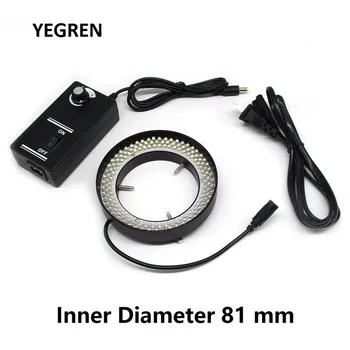 

Stereo Microscope Top Illumination Supplementary Source LED Ring Light Source White Light Adjustable Lighting 156 LED Inner 81mm