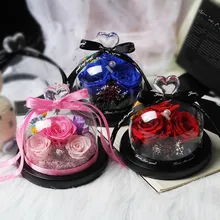 Настоящие розы, Роза в колбе, стеклянный купол, подарок на день Святого Валентина, настоящая Роза, красота и чудовище, сохраненная Роза, подарок подруге на день рождения