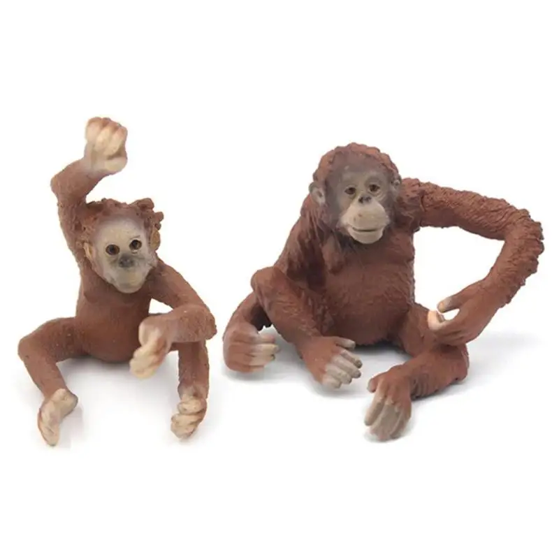 Мини ПВХ Моделирование Статический дикий животное орангутанг модель твердая игрушка ремесел подвижная фигурка-модель декоративные