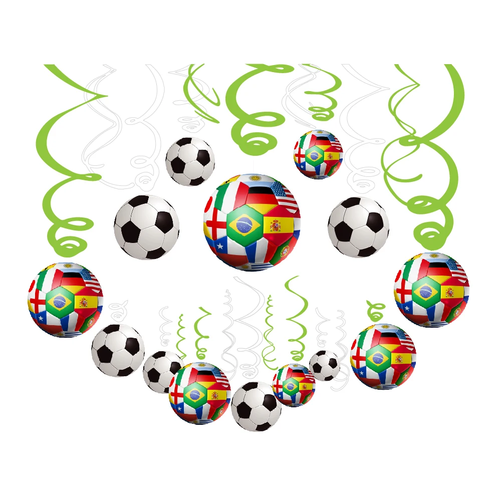 Us 9 59 30 Off Super Bowl Theme Decorations Ceiling Football Hanging Swirl For Kids Birthday Party Boy S Bedroom Wall Pvc Spiral Party Supplies In