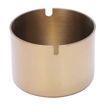 

Hot Sale Gold Ashtray Decorative Ashtray Home 304 Stainless Steel Restaurant Bar Anti-Fall Thickening Ashtray Business Gifts