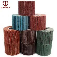 5 Inch Wire Drawing Wheel Sand Inclusion For Stainless Steel Aluminum Iron Metal Polishing Drawing 40-320 Grit Abrasive Tool