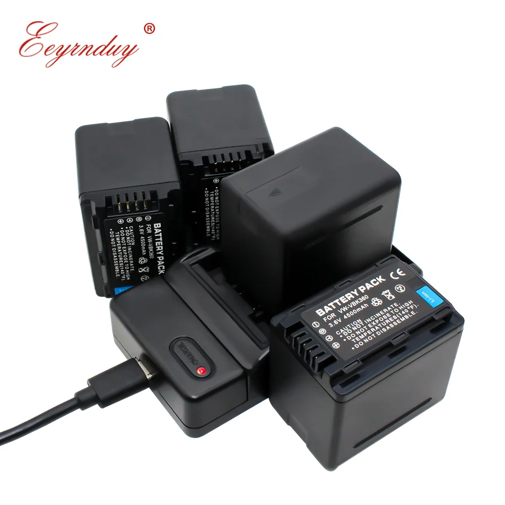 

4-Pack Replacement Battery + USB Charger for Panasonic HDC-HS80 SD40 SD60 SD80 SDX1 SDR-H100 H85 H95 HS60 HS80 TM60