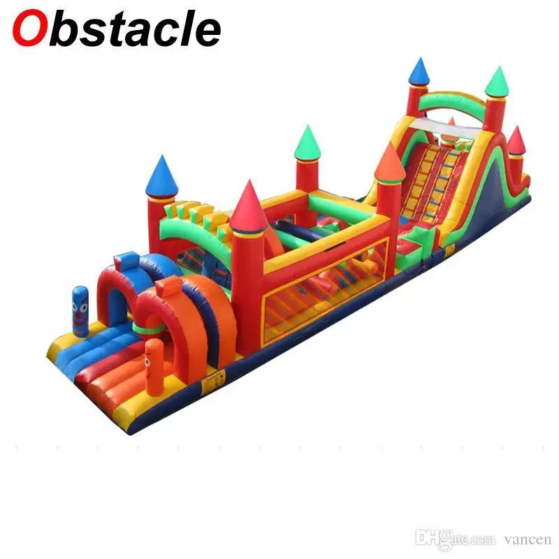 

Kids Or Adults Giant Outdoor Commercial Rental Inflatable Running Obstacle Course Bouncy Castle Inflatable Slide Combo