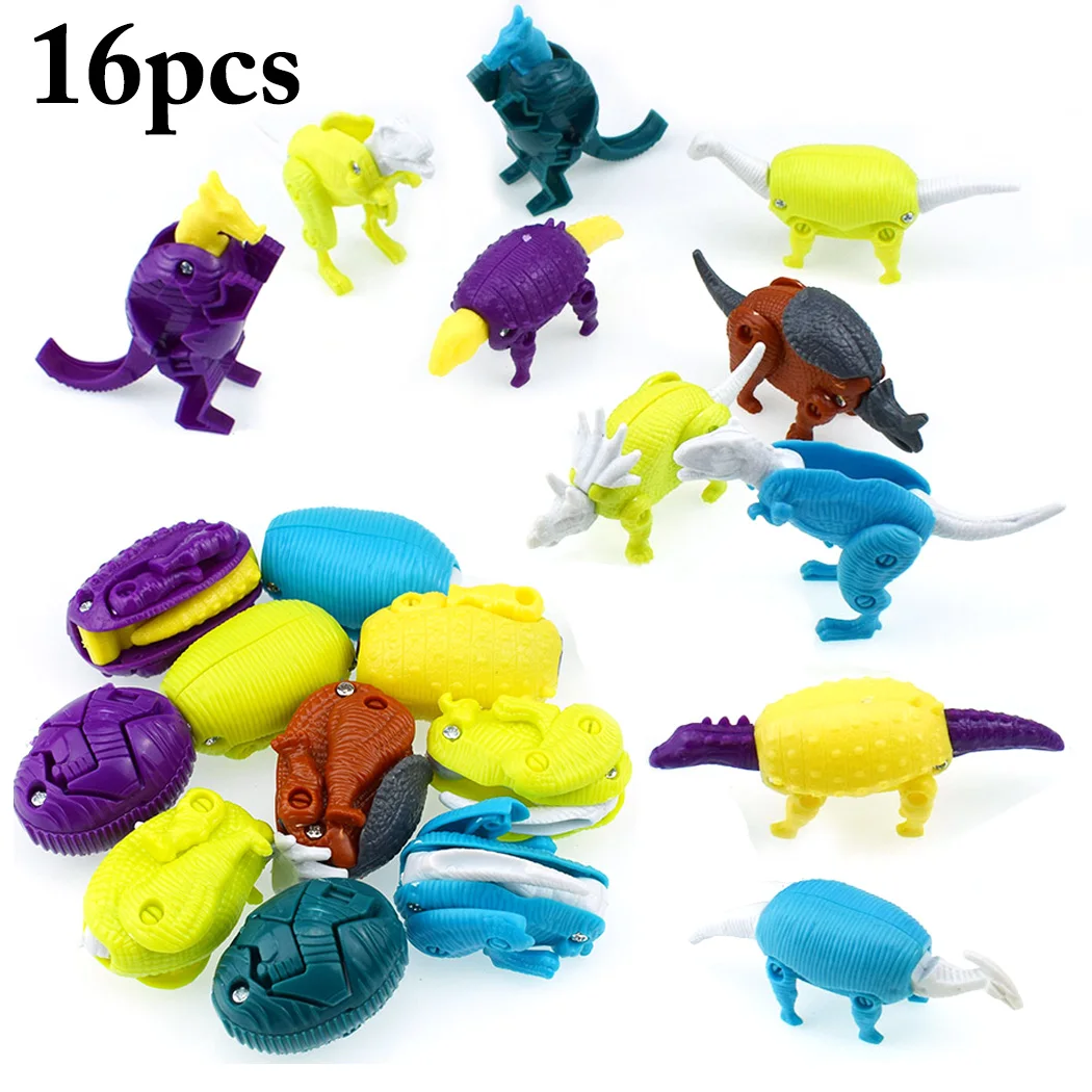 16PCS Easter Egg Toys Mini Novelty Assorted Dinosaur Egg Toys