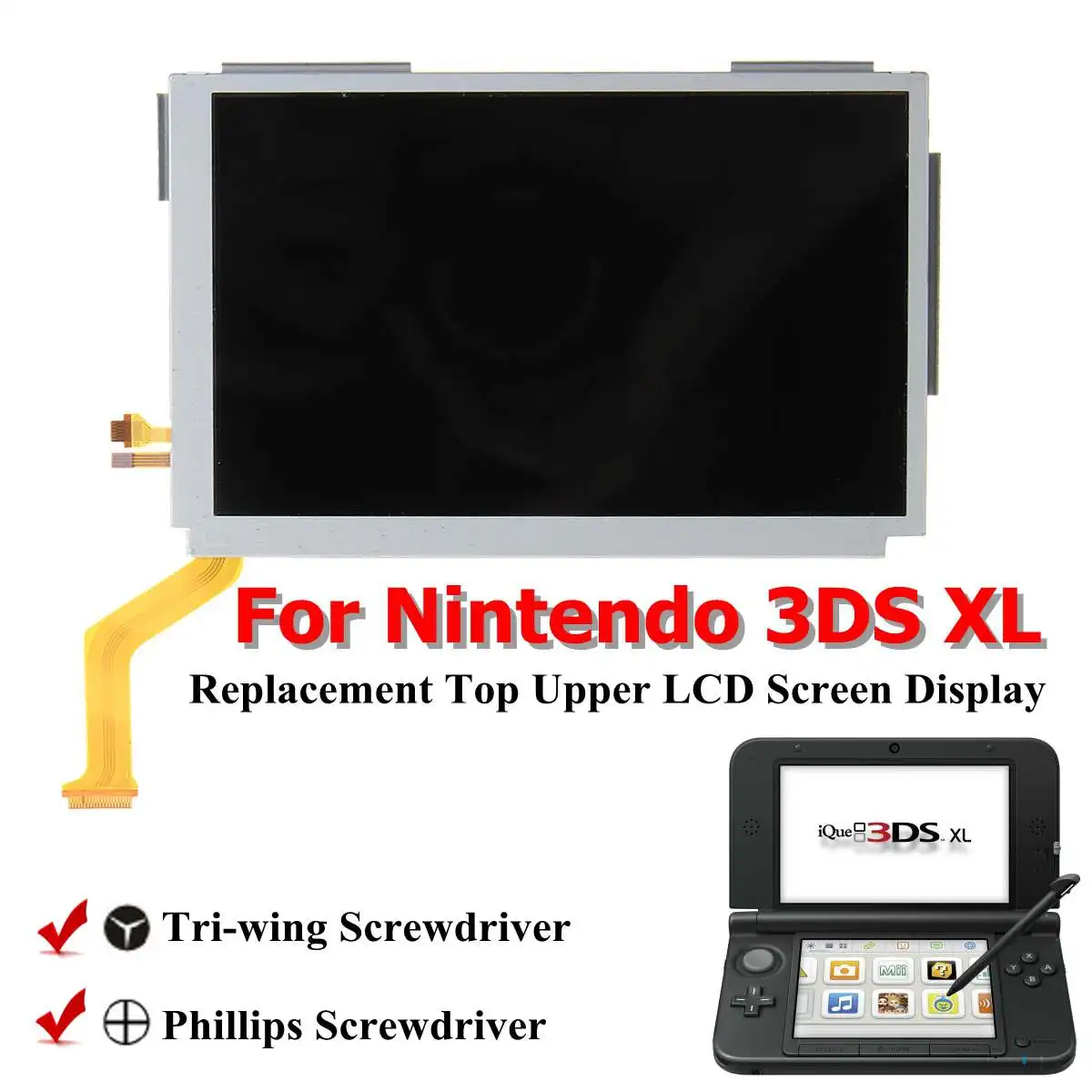 

Replacement New Upper Top Bottom Lower LCD Display Screen for Nintend NEW 2DS XL LL Repair Parts Display Panel