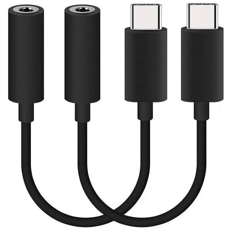 2 шт USB C до 3,5 мм адаптер для наушников, Тип C штекер до 3,5 мм разъем AUX стерео преобразователь для наушников, совместимый для M