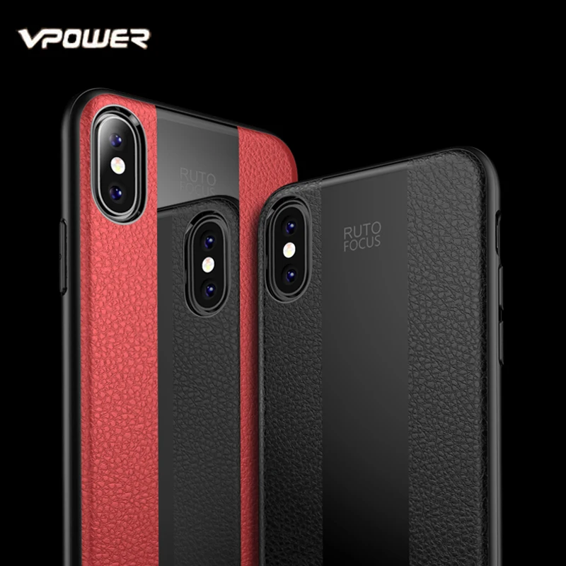 Кожаный чехол для iPhone X XS XR Max Vpower роскошный из оргстекла и искусственной кожи Apple