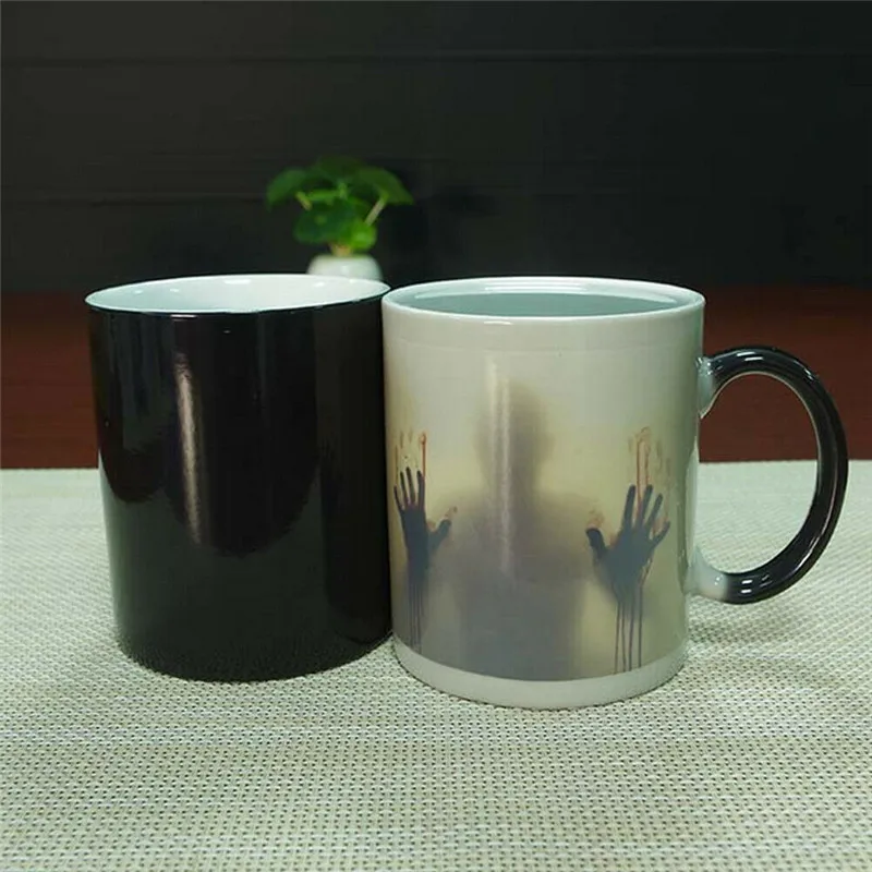 

Walking Dead Personalised Coffee Tea Cups Magic Zombie Color Heat Changing Reactive Coffee Mug Cup Horror Creative Mugs Hot Sale