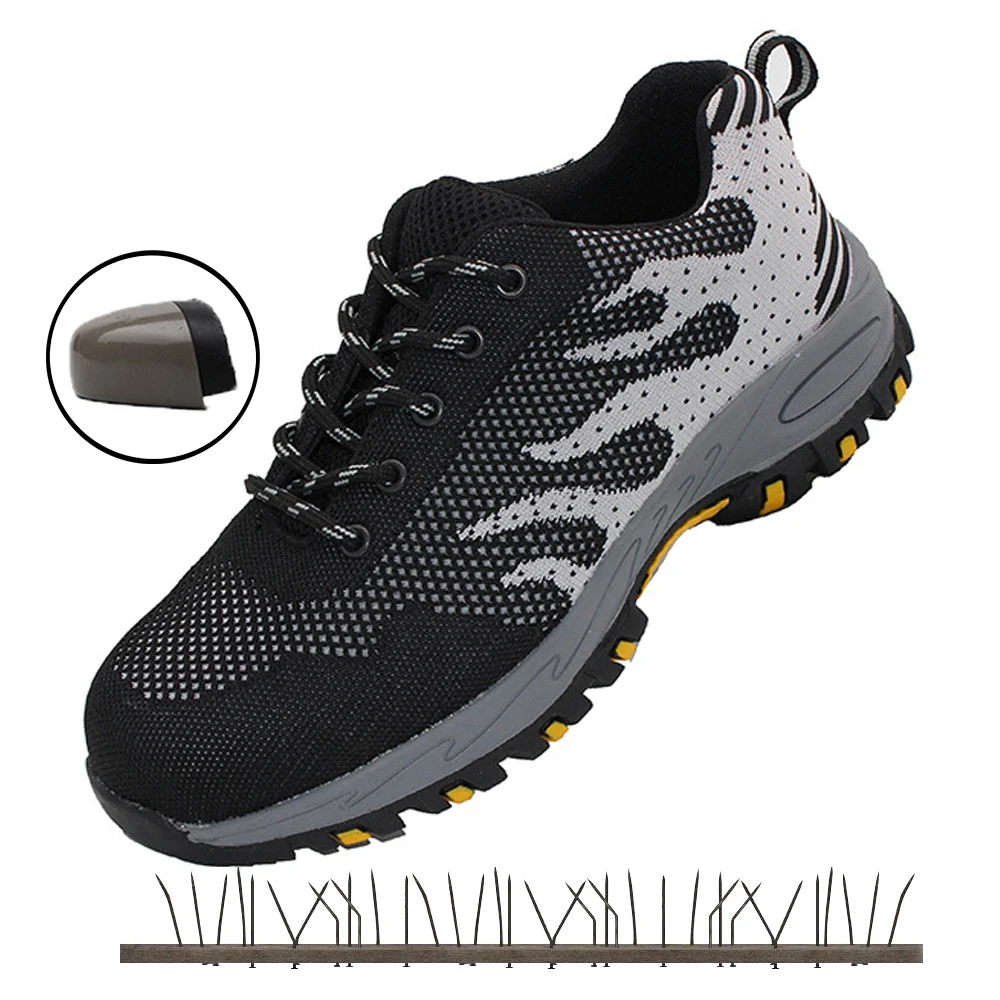 

Male Casual Indestructible Safety Shoes For Men Work Steel Toe Sneakers Rubber Lightweight Breathable Military Outdoor Man Shoes
