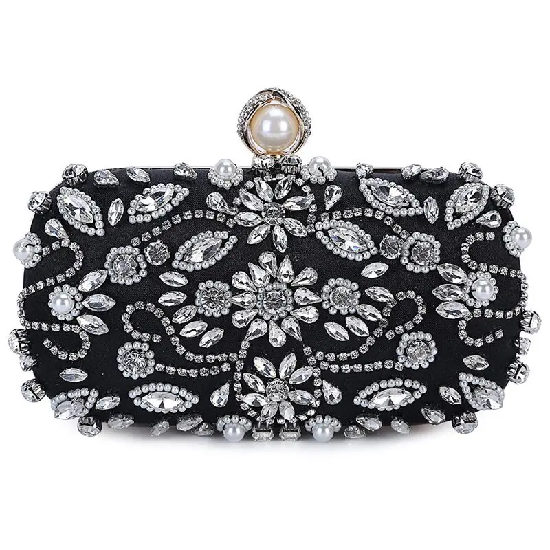 

Women Noble Crystal Beaded Evening Bag Wedding Clutch Purse