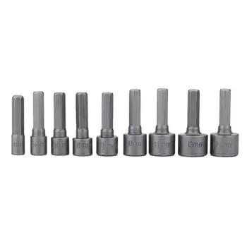 

9pcs 5mm-13mm Hex Socket Sleeve Nozzles Nut Driver Set Drill Bit Adapter