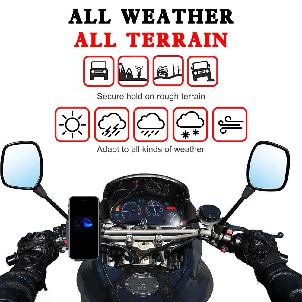 

Motorcycle Phone Holder Wireless Charger Waterproof Shock-proof Cycling Mount For Smart Phones Fast Charging Moto Accessories