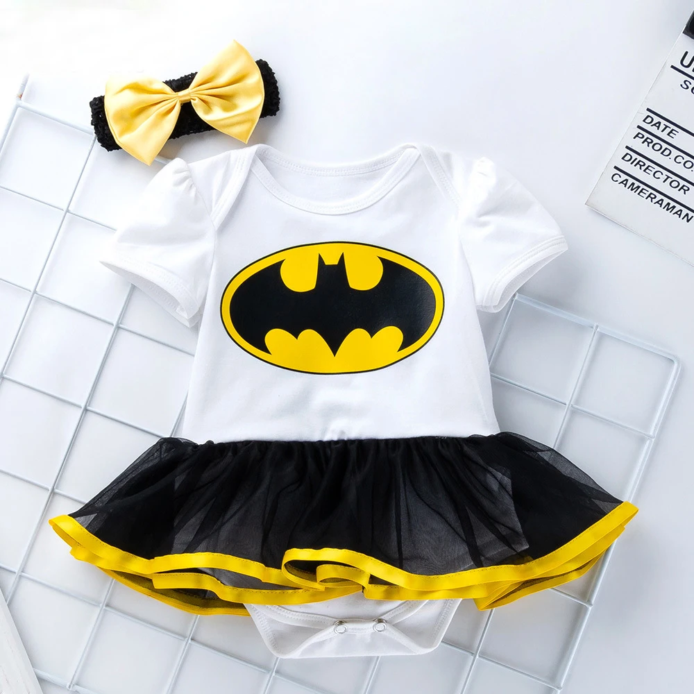 

Short Girls Tutu Toddler Clothes Bebes Outfits Bodysuits 2019 Newborn Bodysuit Baby Summer Batman Sleeve