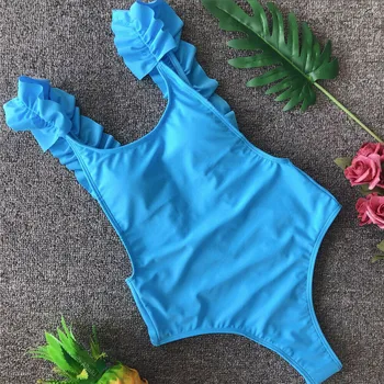 

Women Bikini One Piece Swimsuit Ruffle Swimwear Padded Bikini Monokini Swimsuit Swim Suit Women Swimwear Costumi Da Bagno Donna