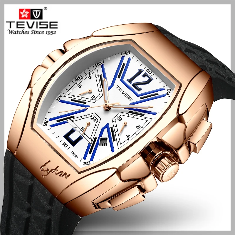 

TEVISE Fashion Casual Men Watch T829 Silicone Strap Brand Wrist Watch Waterproof Automatic Mechanical Luxury Relogio Masculino