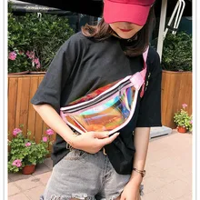 Новинка, модная женская сумка с лазером, светоотражающая, сумка на пояс, уличная мода, искусственная кожа