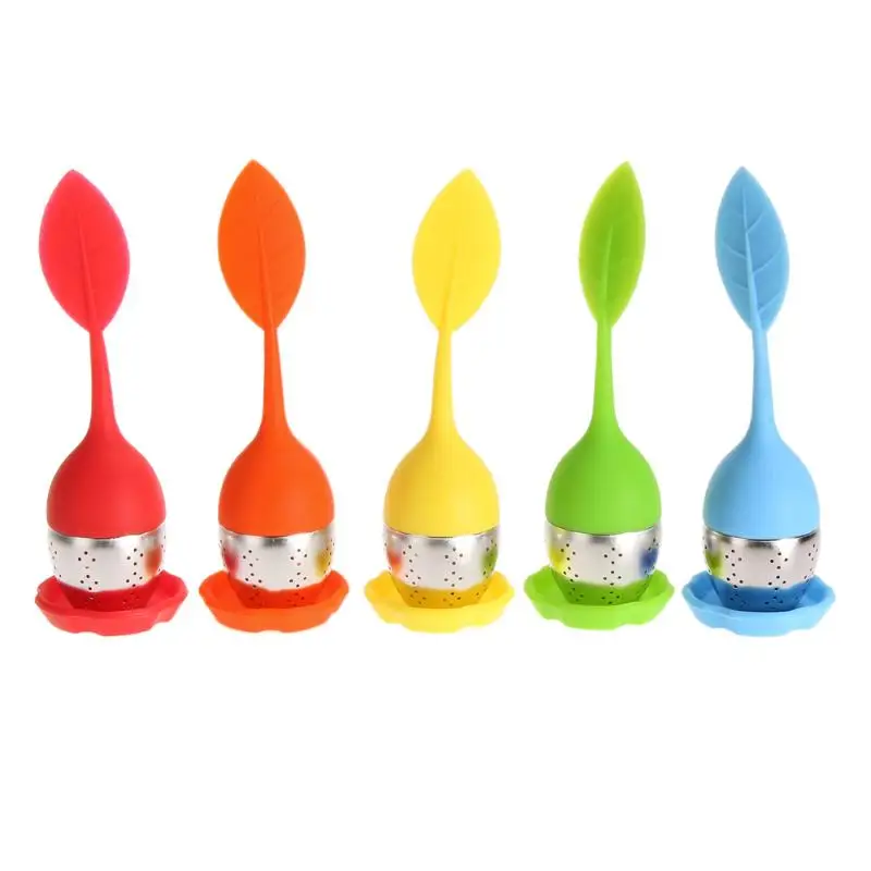 

Reuseable Tea Strainer Non-toxic Silicone Metal Tea Infuser Loose Strainer Bag Mug Filter Teapot Accessory Kitchen Supplies
