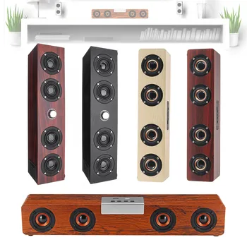 

TWS Wooden bluetooth Speaker Portable Wireless Soundbar Bass Music Box Subwoofer Stereo Wireless Speakers for Phone PC