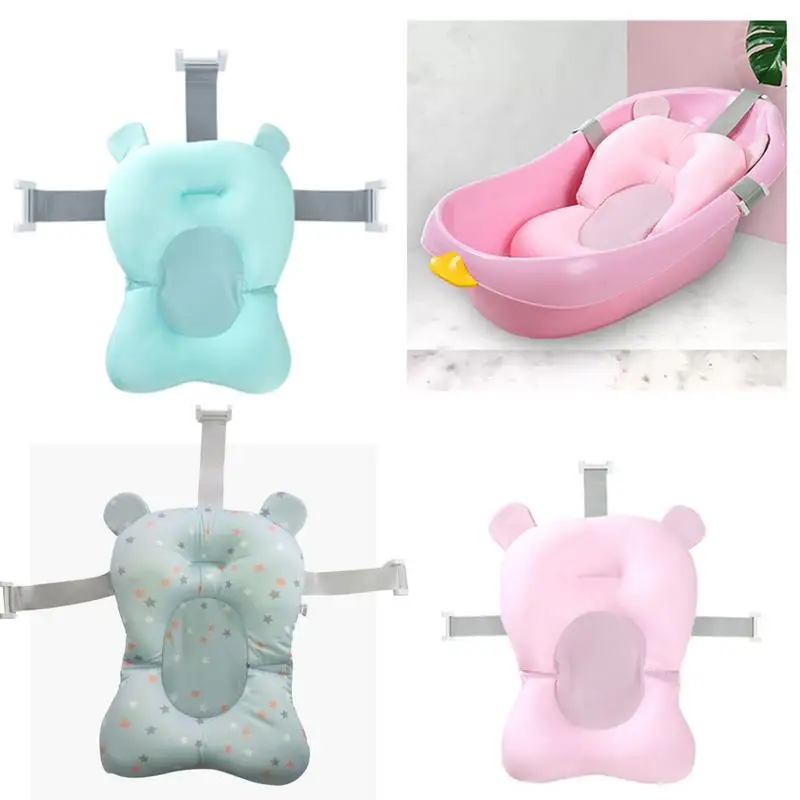 Best Baby Portable Bath Shower Cushion Mat Bed Flower Pillow Pad Newborn Bathing Non Slip Blooming Bathroom Bathtub Support Seat