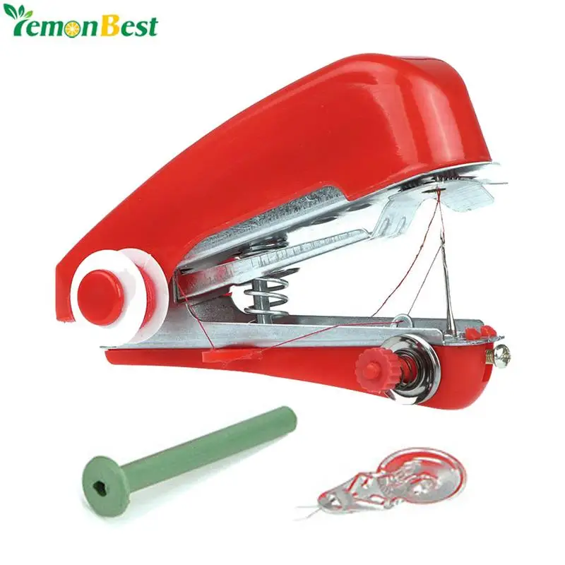 

Handheld Mini Sewing Machine Manual Portable Home Travel Small DIY Needlework Cordless Machine Cloth Fabric Stitch Accessorie