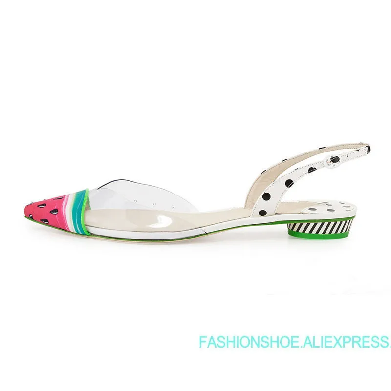 

2019 New Summer Shoes Woman Sweet Flat Sandals PVC Shallow Slide Back Strap Designer Watermelon Woman Sandals Casual Woman Shoes