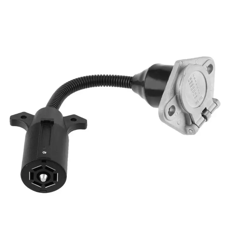 

VODOOL 7 Way Blade To 7 Pole Round Trailer Adapter Plug Connector Cable Synchronous Display Of Trailer RV Car Adapter Sockets
