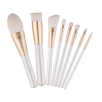 

1 Simulation Wool Makeup Brushes Set PearlWooden Handle Multifunctional Brush for Foundation Blush Concealer Eye Shadow 40