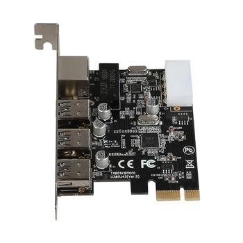 

10/100/1000Mbps PCIE to 3 Ports USB 3.0 Hub gigabit Ethernet RJ45 LAN PCI Express network card adapter riser card For Desktop PC