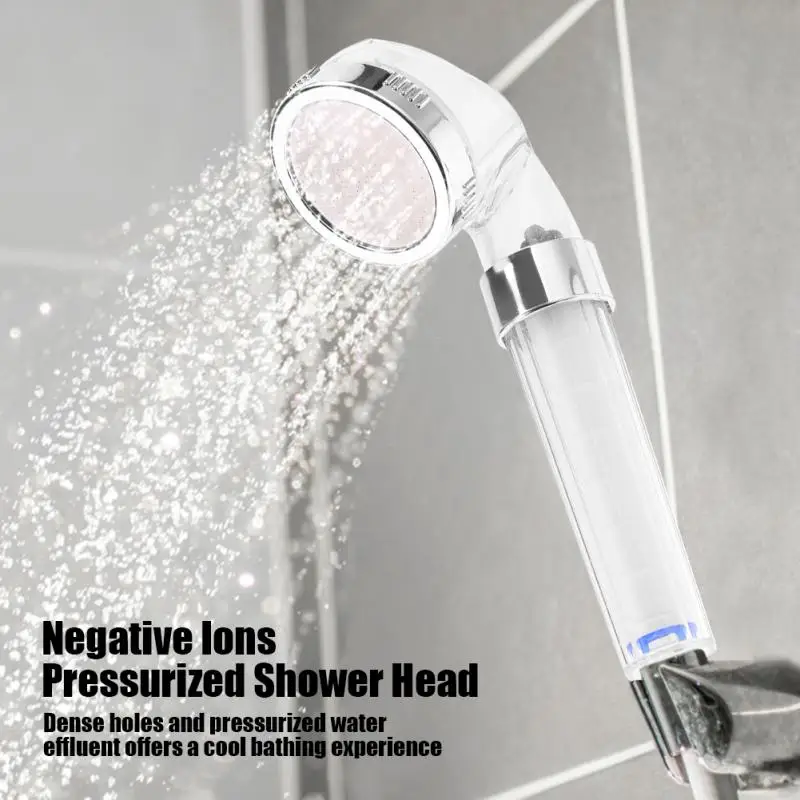 Water Save High Pressure Shower Head Negative Ions Pressurized Handheld