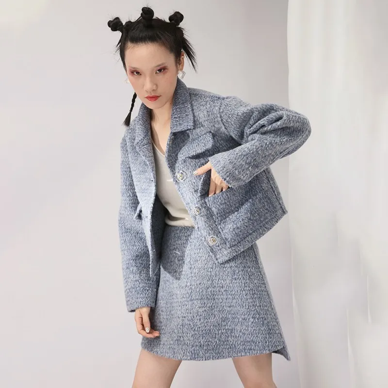 TWOTWINSTYLE кашемировый комплект из двух предметов женское короткое пальто с