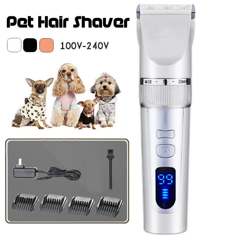 

Professional Digital Display Pet Dog Hair Trimmer Animal Grooming Clipper Cat Cutter Machine Shaver Electric Scissors 110-240V