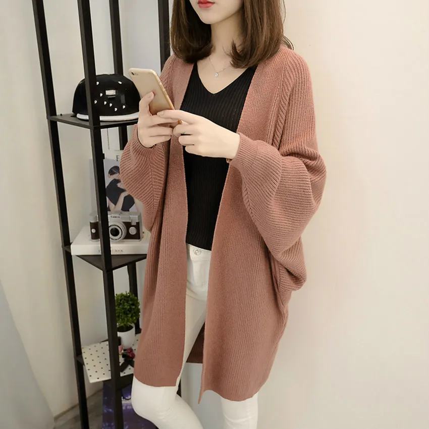 

Long Cardigan Female 2019 Autumn Winter Women V-neck Long Sleeve Knitted Cardigans Sweater For Women Jacket Tops