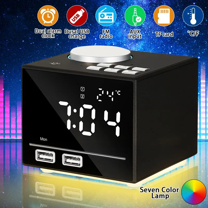 Colorful Electronic Alarm Clock with LED Time Display Soundbox