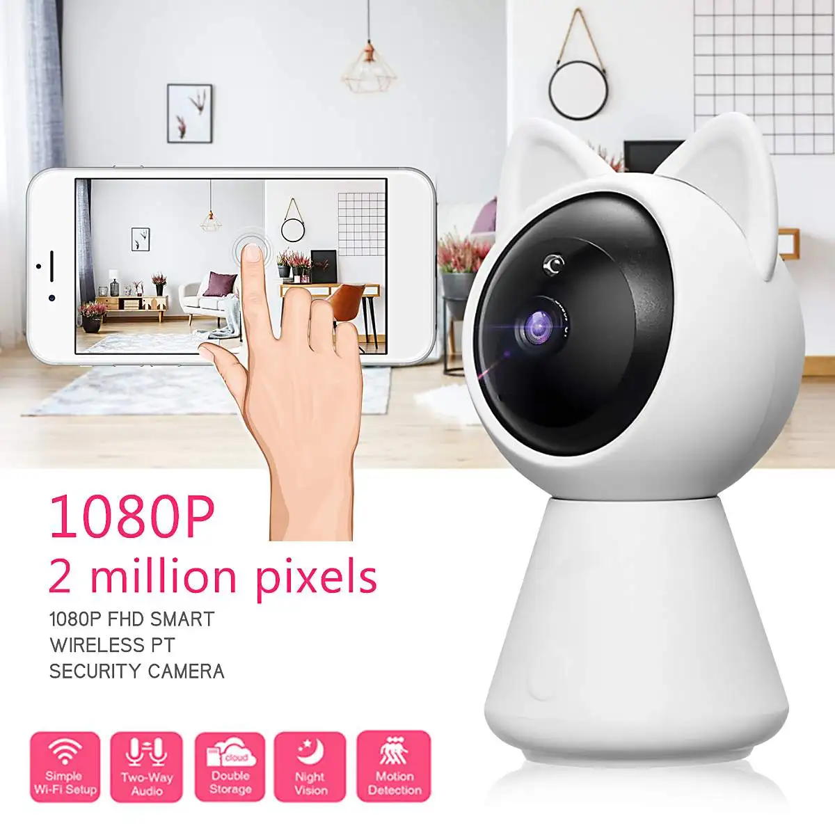 

1080p Home Security Ip Camera Wifi Infrered Night Vision Alexa for Echo Security Camera Cctv Camera Mini Wifi Camera