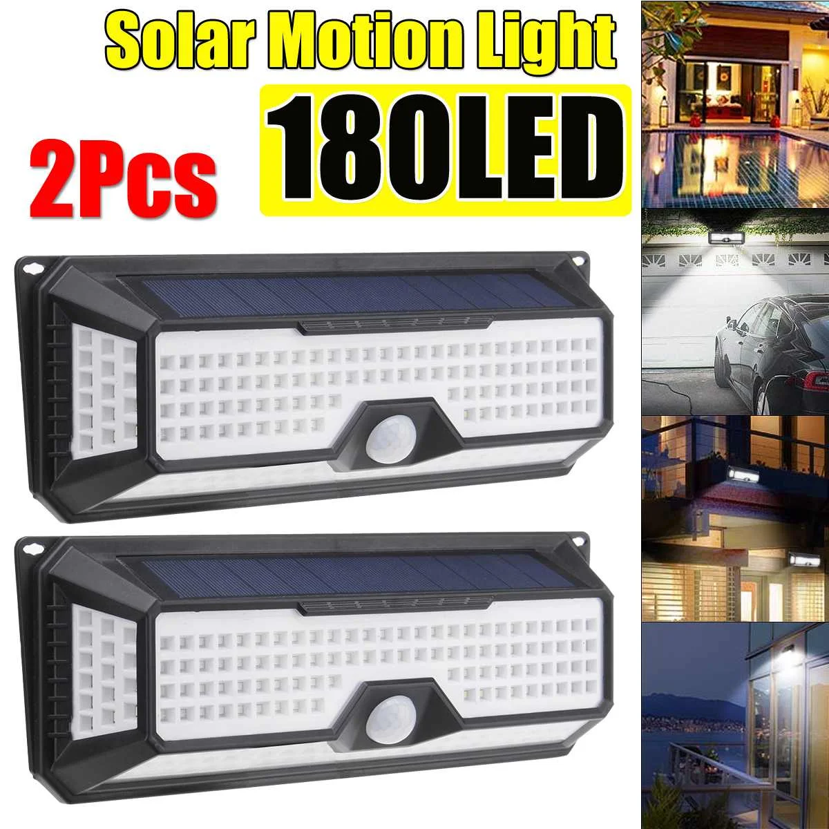 

2pcs Waterproof 3 Model 118/180LED 1200LM Solar Light Outdoor Yard Garden Light PIR Motion Sensor Emergency Security Wall Lamp