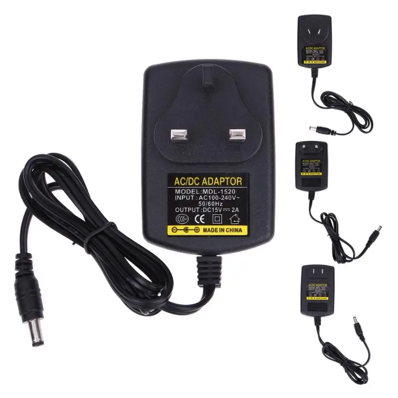 

DC15V 2A Adapter AC 100V-240V to DC 15V Converter Power Supply Adapter