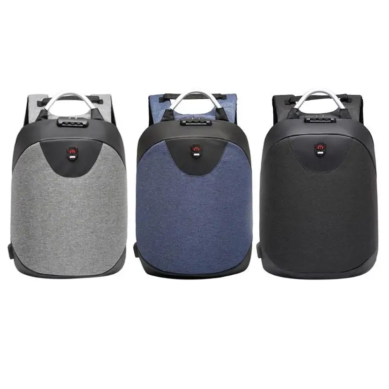

15.6 Inch Men Waterproof Backpack With USB Charging Headphone Interface Port Lock Business Laptop Anti-theft For Work Women
