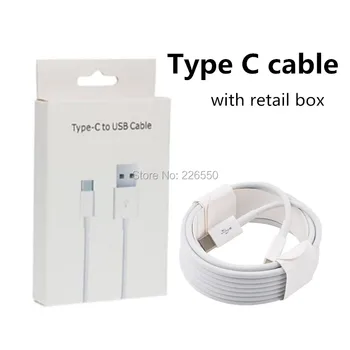 

500pcs/lot With retail box 1m 3ft USB Type C Usb data charger cable accessory bundles For samsung s8 s9 for Nokia N1 for LG G5