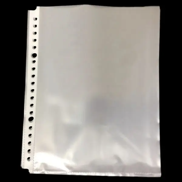 Office World pochettes perforées, 100 pièces, A5, 80 µm, grené, transparent  