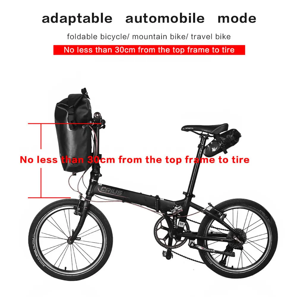 Top RHINOWALK Waterproof 20L Bicycle Backpack MTB Folding Bike Bicycle Front Handle Bar Bag Cycling Travel Riding bolso bicicleta 3