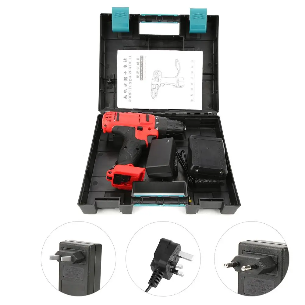 

Rechargeable Li-ion Cordless Brushless Electric Drill Household Power Tool 220V Plastic & Metal