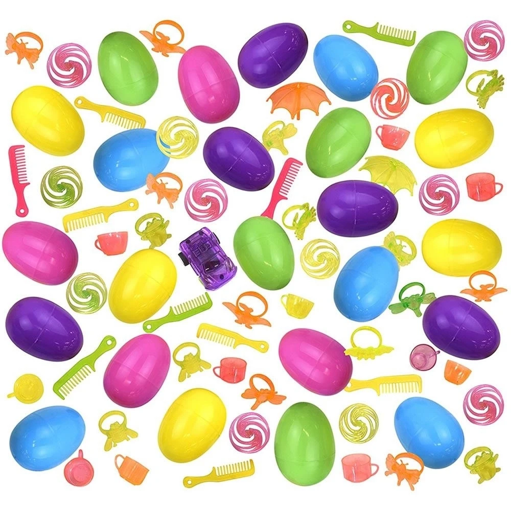 Easter Eggs with Surprise Toy 24-Pack Colorful Kids Party Favor Baskets Game Kangaroo 10275 |