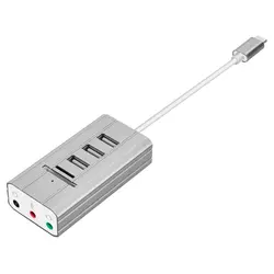 1 шт Высокое качество USB Hub Тип C до 3 порта USB 2,0 хаб с звуковая карта TFSD Card Reader 8 в 1 для портативных ПК