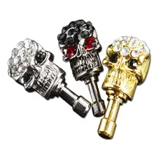 3х пылеобразные вставные 3D Хрустальные Наушники с черепом 3,5 мм штепсельная вилка с защитой от Пыли штепсельная Вилка для наушников-Горячая Распродажа