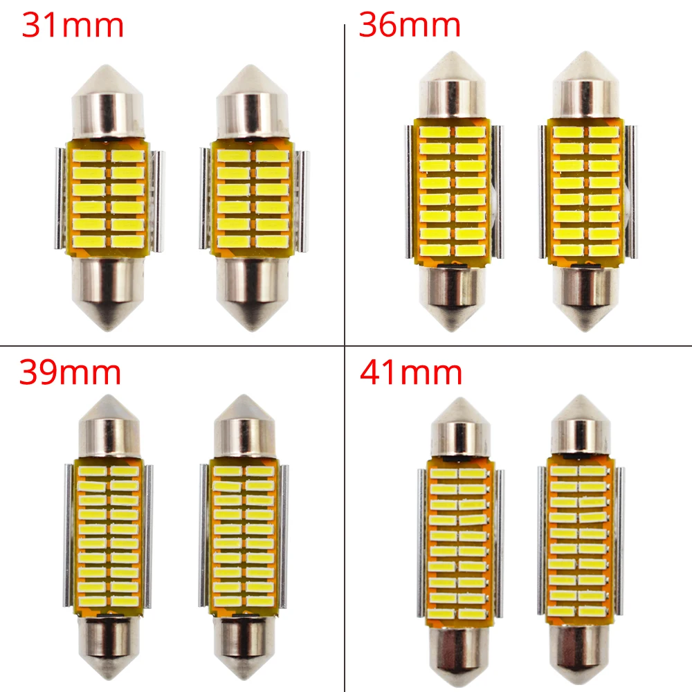 4014 SMD 31 мм 36 мм 39 мм 42 мм C5W C10W Автомобильный светодиодный фестон светильник Canbus без ошибок внутренняя Doom лампа