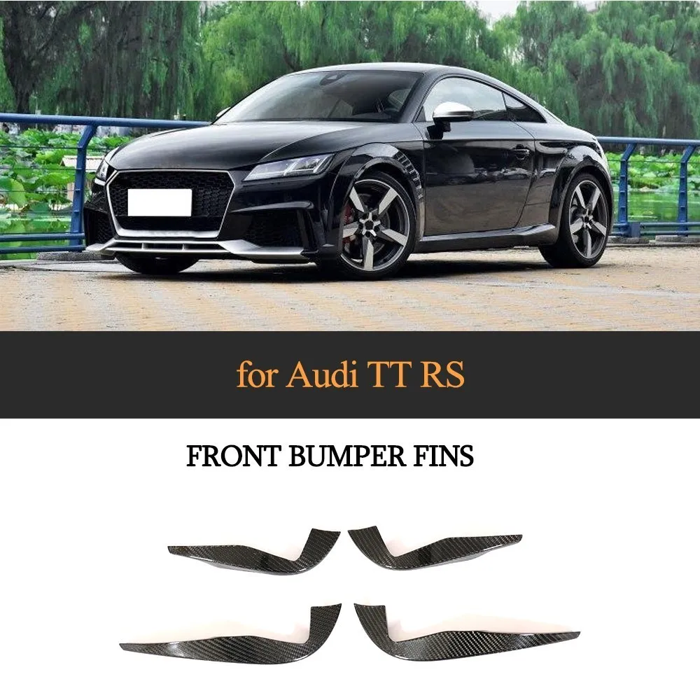 Carbon Fiber Front Bumper Air Vent Fender Trims for Audi TTRS 2016 2017